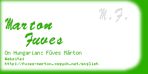 marton fuves business card