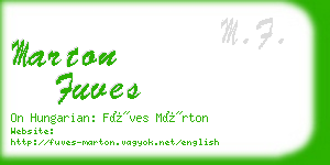 marton fuves business card